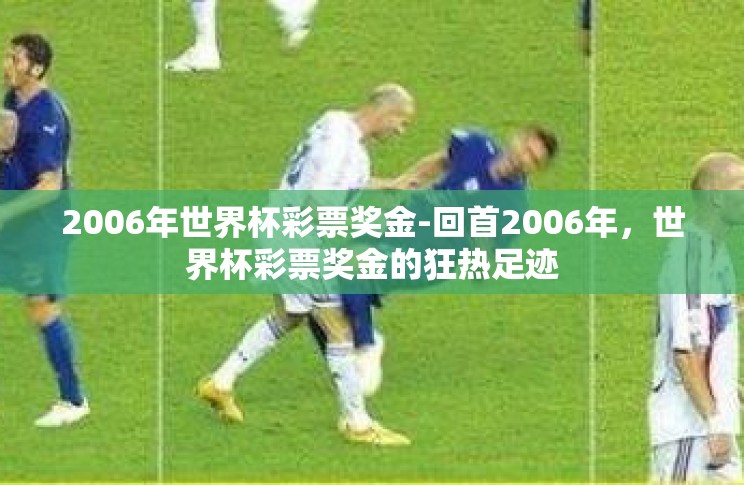2006年世界杯彩票奖金-回首2006年,世界杯彩票奖金的狂热足迹 2006年世界杯彩票奖金-回首2006年,世界杯彩票奖金的狂热足迹