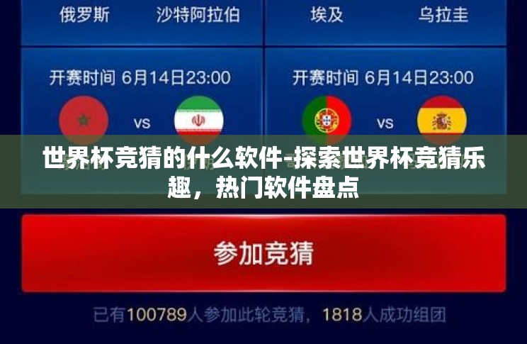 世界杯竞猜的什么软件-探索世界杯竞猜乐趣，热门软件盘点