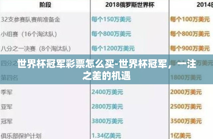 世界杯冠军彩票怎么买-世界杯冠军,一注之差的机遇 世界杯冠军彩票怎么买-世界杯冠军,一注之差的机遇