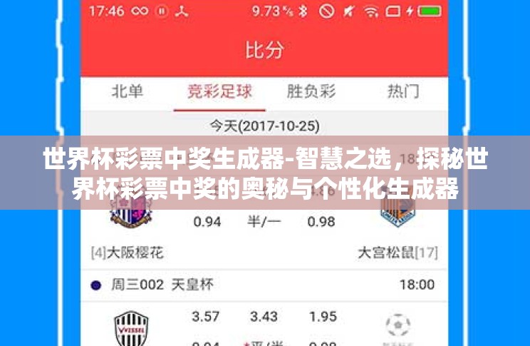 世界杯彩票中奖生成器-智慧之选,探秘世界杯彩票中奖的奥秘与个性化生成器 世界杯彩票中奖生成器-智慧之选,探秘世界杯彩票中奖的奥秘与个性化生成器