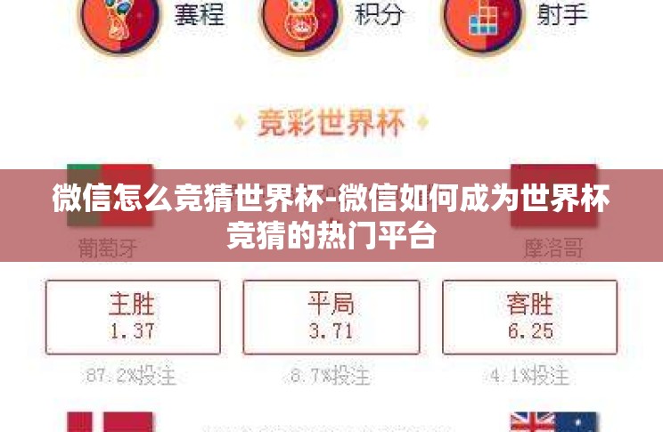 微信怎么竞猜世界杯-微信如何成为世界杯竞猜的热门平台 微信怎么竞猜世界杯-微信如何成为世界杯竞猜的热门平台
