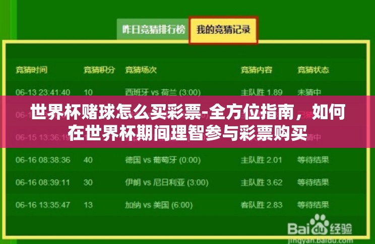 世界杯赌球怎么买彩票-全方位指南,如何在世界杯期间理智参与彩票购买 世界杯赌球怎么买彩票-全方位指南,如何在世界杯期间理智参与彩票购买